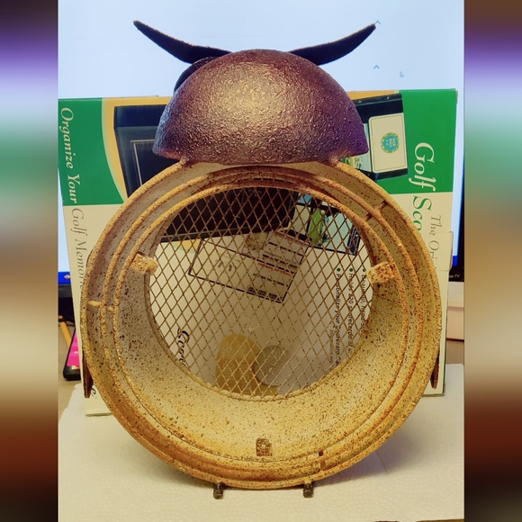 Bronze Scrap Metal Owl 12" Tall - Picture 4 of 7